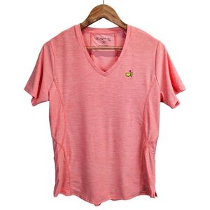 Magnolia Lane Tech UPF 50 Coral Golf Top M Masters Augusta National Logo